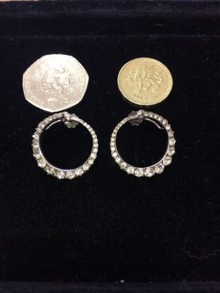 Art Deco Silver Paste Crescent Earrings
