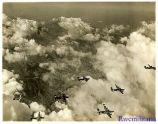 Org.  Photo: Aerial View B - 24 Bombers Heading to Target on Mission 2