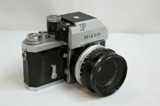Vintage Nikon F Camera With 50mm Nikkor - S Lens Serial 6745194 52mm Polar Filter