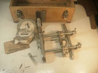 Vintage Stanley No 50 Plane,  17 Cutters,  Instructions,  Wooden Box
