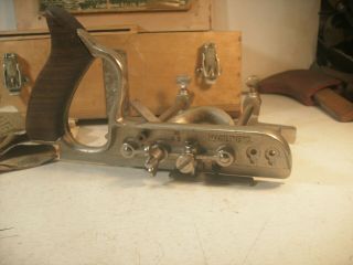 Vintage Stanley No 50 plane,  17 cutters,  instructions,  wooden box 8