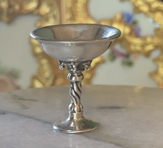 Rare Miniature Dollhouse Artisan Harry Smith Sterling Silver Grapes Candy Dish