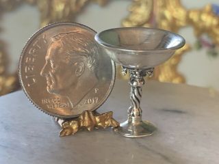 RARE Miniature Dollhouse Artisan HARRY SMITH Sterling Silver Grapes Candy Dish 4