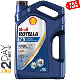 Shell Rotella T6 550045347 Full Synthetic 5w - 40 Diesel Motor Oil,  1 Gal,  3 Pack