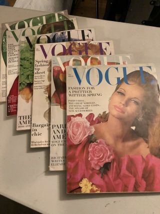 6 Vintage 1965 Vogue Magazines Ladies Fashion