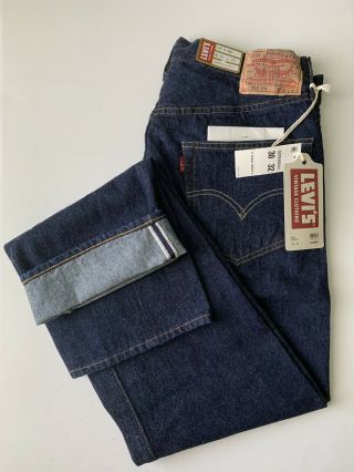Levis Mens Lvc 1955 501xx Vintage Clothing Selvedge Denim Jeans Size 30x32