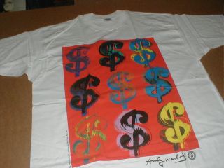 Andy Warhol 1996 Dollar Signs $$ Money Xl T - Shirt Vtg Made In Usa