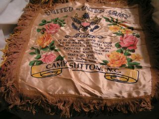 Ww 2 Pillow Cover For The U.  S.  Army Camp Sutton.  N.  C