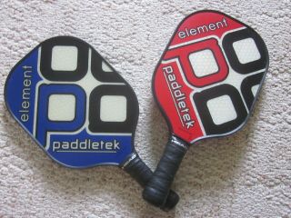 Vintage " Head - Paddletek - Element " Pickleball Paddles 2 Red & Blue/ Honeycomb
