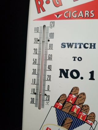 Vintage Tin R G Dun Cigar Litho Advertising Thermometer Sign 3