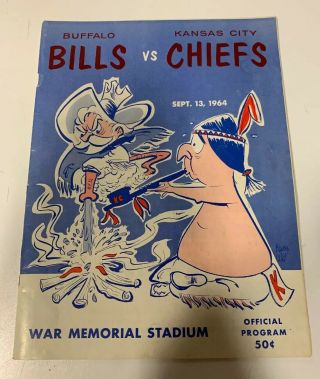 Vintage 9/13/1964 Buffalo Bulls Vs Kansas City Chiefs Afl Program