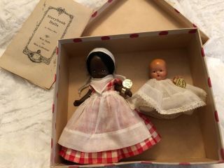 Nancy Ann Storybook Doll Bisque Family Series 83 Mammy And Baby With Tags/box