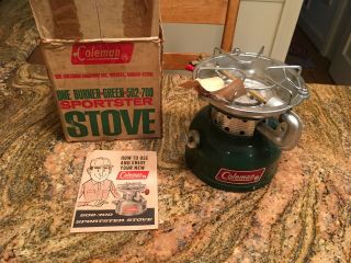 Vintage 1979 Green Coleman 502 Sportster Stove W/box 1 Burner Camping Cook Stove