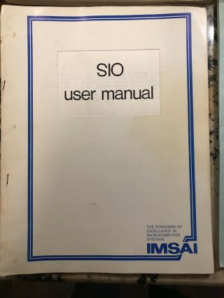 Vintage IMSAI I - 8080 & SIO 1&2 Computer User Manuals Tandy Advertisement 4