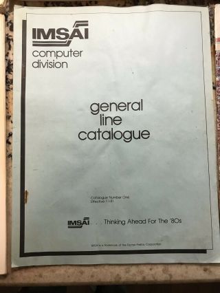 Vintage IMSAI I - 8080 & SIO 1&2 Computer User Manuals Tandy Advertisement 6