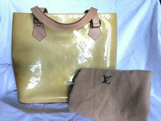Vintage Louis Vuitton Vernis Houston Shoulder Tote Bag Handbag Purse Yellow