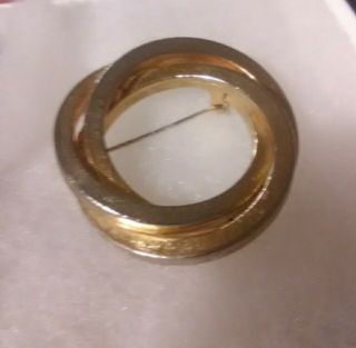 10 K Gold Vintage Brooch/pin Intertwine Love Knot 3 Circles