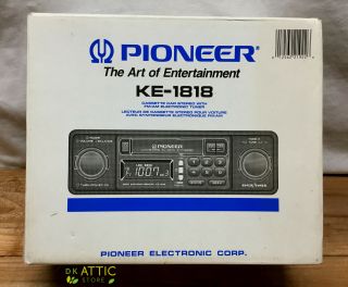 Vintage Pioneer Shaft Style Car Am/fm Cassette Stereo Ke - 1818 Tuner -