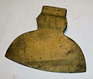 Vintage Large Heavy Brass Axe Head 11 Inches Wide Ax Blade - Tip