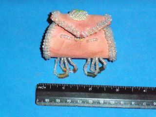 Antique 1910 Iriquois Beaded Small Change Purse,  Fabric And Lined.  (aba 11957)