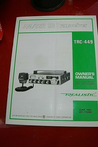 Vintage REALISTIC TRC - 449 SSB/AM CB RADIO LED 40 CHANNEL,  W/Access.  Japan 3