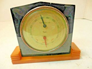 Vintage Deco Taylor Baroguide Barometer Thermometer In Catalin Bakelite Case