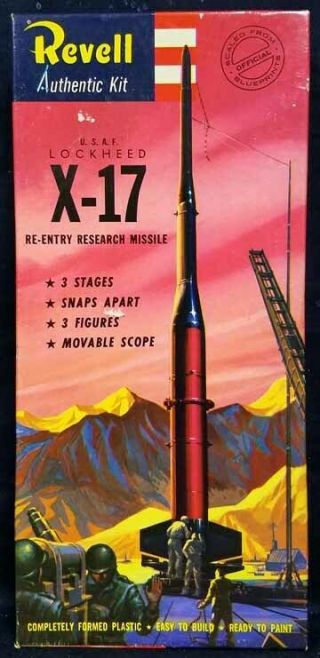 Vintage Revell H - 1810 1/40 Usaf Lockheed X - 17 Re - Entry Research Missile " S " Kit