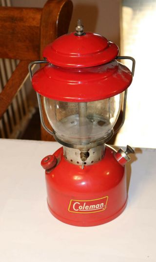 November 1957 Vintage Red Coleman Model 200a Single Mantle Lantern