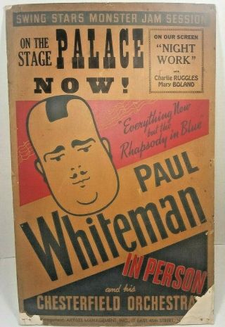 Vintage Paul Whiteman & His Orchestra Performance Advertising Poster Youngstown