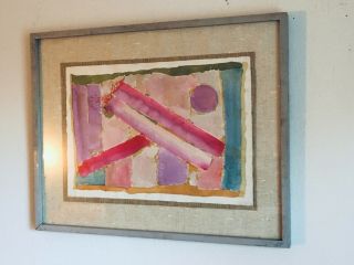 Vintage Mid - Century Abstract Expressionist Painting 1960 