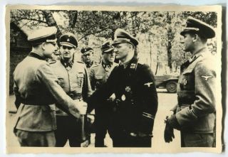 German Wwii Archive Photo: Panzertruppe Tankmen - Elite Troops Officers