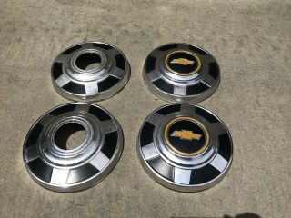 Vintage 1970s - 80s Chevrolet Chevy 4x4 Four Wheel Drive Dog Dish Hubcaps Set Of 4