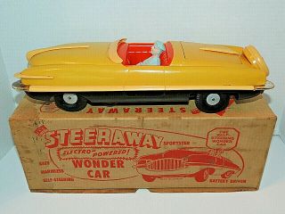 Vintage Irwin Toys Steeraway Sportster Electro - Powered Wonder Car W/ Orig.  Box