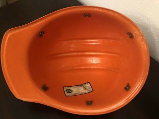 Vtg Orange BULLARD 502 FIBERGLASS Hard Boiled HARD HAT Ironworker 6