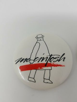 2 VINTAGE “Mister Macintosh”1983 Apple Computer Employee Button/Pin 2