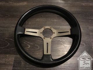 Vintage Atc Sebring 350mm Black Leather Steering Wheel Jdm Nardi Momo