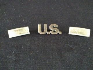 Authentic Vintage Wwii Ww2 U.  S.  Army Collar Military Pins