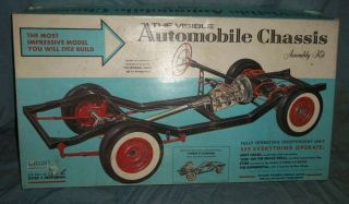 Vintage Renwal Visible Automobile Chassis Model Assembly Kit 813 1/4 Scale