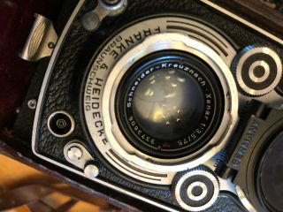 Vintage Rolleiflex 3.  5 Camera Zeiss w/ tripod and light meter 2