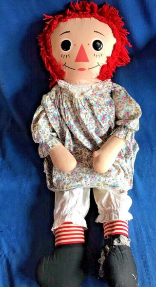 Vintage Huge 40 " Knickerbocker Raggedy Ann Doll W/dress Needs Tlc Annabelle