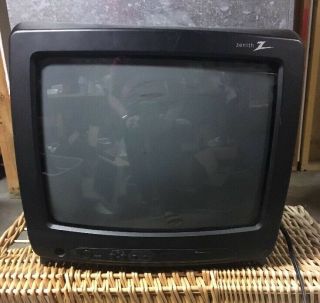 Vintage Zenith 13 " Portable Color Tv Television Telecoubur