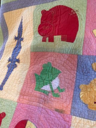 Vintage Handmade Hand Quilted Quilt Animal Appliques
