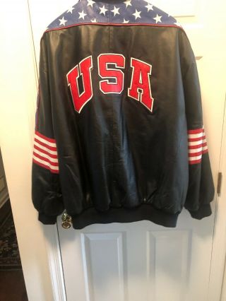 Vintage Michael Hoban Wheremi USA Embroidered Leather Jacket Mens 4XLT America 6