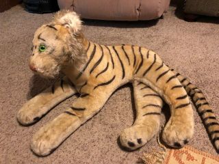 Huge Life Size Vintage German Mohair Tiger 30 " Steiff 1960s Store Display Toy