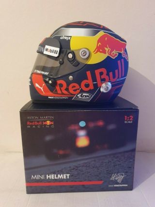 Max Verstappen 2018 Aston Martin Red Bull F1 1/2 Scale Arai Helmet Very Rare