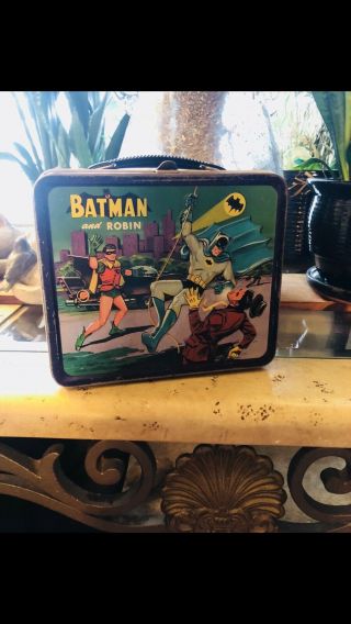 Vintage 1966 Metal Batman And Robin Lunch Box Aladdin Vgc Rare Collectors Item