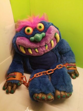 Vintage My Pet Monster Talking Plush Figure With Cuffs & Great 2001