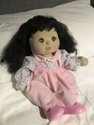 Rare My Child Doll Girl Brown Eyes And Hair Mattel 1985 Pink Dress Socks Shoes