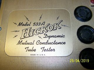 Vintage Hickok Dynamic Mutual Conductance Tube Tester 533A, 3