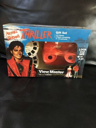 Vintage 1984 Michael Jackson Thriller 3 - D View Master Gift Set W/ Box